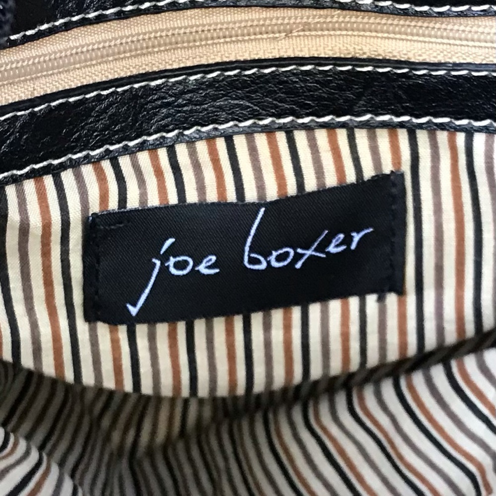 JOE BOXER Black Vegan Leather Shoulder Bag